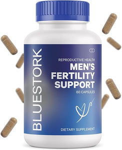 Blue Stork Fertility Support for Men, Conception Supplements for Him with Maca Root, Folate, Vitamin B12, and Ashwagandha, Natural Male Reproductive Vitamins - 60 Capsules, 1 Month Supply in Pakistan