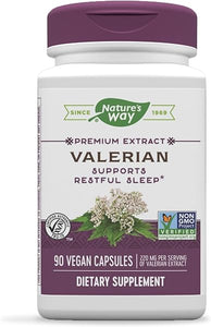 Nature's Way Valerian Premium Extract - 220 mg of Valerian Extract per 2-Capsule Serving - Supports Restful Sleep* - Non-GMO Project Verified - Herbal Supplements - Gluten Free - 90 Capsules in Pakistan