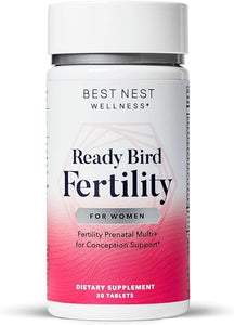 Ready Bird Women's Fertility Vitamins, Conception Supplement & Prenatal Multivitamin for Women, Methylfolate (Folic Acid), Whole Food Herbal Blend, Vegan, Includes Bonus Tips to Get Pregnant, 30 Ct in Pakistan