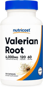 Nutricost Valerian Root Capsules (1000mg Per Serving) 120 Capsules - 4,000mg Equivalent Per Serving (4:1 Extract), Vegetarian Caps, Gluten Free, Non-GMO in Pakistan