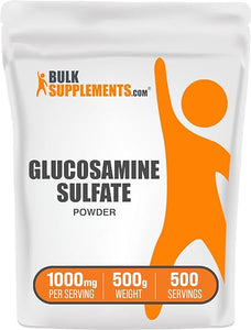 BULKSUPPLEMENTS.COM Glucosamine Sulfate Powder - Glucosamine Supplement, Glucosamine Sulfate 1000mg, Glucosamine Powder - Joint Supplements, Gluten Free, 1000mg per Serving, 500g (1.1 lbs) in Pakistan