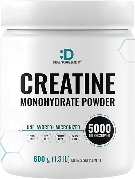 Creatine Monohydrate Powder 600 Grams (1.32lb), Unflavored | Pure | Micronized Creatine Powder, 5000mg(5g) Per Serving, 4 Month Supply, Vegan | Keto, Non-GMO, No Filler, No Additives - 120 Servings in Pakistan
