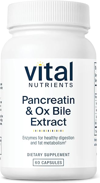 Vital Nutrients Pancreatin and Ox Bile Extract | Natural Digestive Enzyme Supplement | Helps Break Down Protein, Fat, and Carbs* | Gluten, Dairy and Soy Free | 60 Capsules in Pakistan in Pakistan