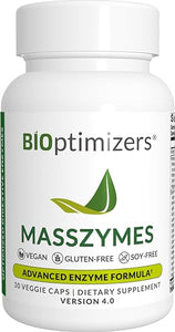 BiOptimizers - MassZymes 3.0 with AstraZyme - Digestive Enzyme Supplement for Better Absorption - Relief from Bloating, Constipation, and Gas - Contains Lipase, Amylase, and Bromelain, 30 Capsules in Pakistan