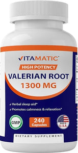 Vitamatic Valerian Root 1300 mg 240 Capsules - 4X Concentrated Extract in Pakistan