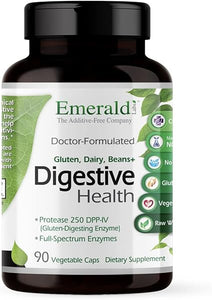 Emerald Labs Digestive Health - Dietary Supplement with Protease 250 DPP-IV and Probiotics with Digestive Enzymes for Constipation Relief and Digestive Aid - 90 Vegetable Capsules in Pakistan