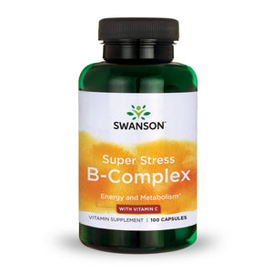 Swanson Vitamin B-Complex w/Vitamin C - Natural Supplement Promoting Stress Relief, Energy Support & Aiding Immune Health - May Support Metabolism & Nervous Health - (100 Capsules)