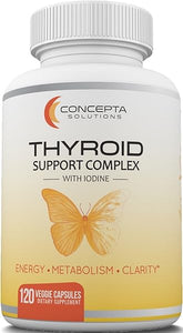 Thyroid Support Complex with Iodine - Improved Metabolism, Focus and Energy, Natural Supplement for Health & Balance Hormone Levels with Magnesium, Selenium, Tyrosine & Ashwagandha - 120 Capsules in Pakistan