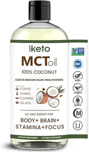 Keppi Flavorless MCT Oil - C8 and C10 for Keto Diet, Non-GMO, Certified Gluten-Free, Palm Oil Free, 32 oz Coconut Oil in Pakistan