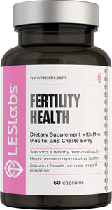 LES Labs Fertility Health – Cycle Regulation, Ovulation & Fertility Support, Hormonal Balance, Ovarian Health – Myo-Inositol, Vitex, Chaste Tree, DIM & Folate – 60 Capsules