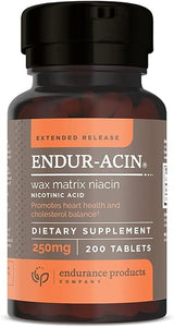 Endurance Products ENDUR-ACIN 250mg Niacin - Extended Release for Optimal Absorption & Low-Flush Vitamin B-3, 200 Tablets - Non-GMO, Vegan, Gluten Free Company in Pakistan