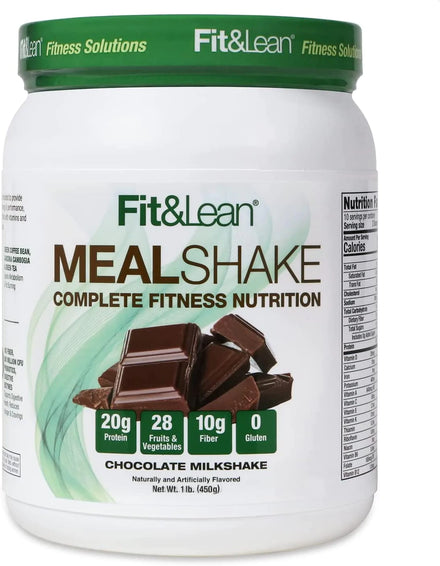 Fit & Lean Meal Shake Meal Replacement with Protein, Fiber, Probiotics and Organic Fruits & Vegetables, Cookies and Cream, 1lb, 10 Servings Per Container