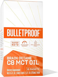Bulletproof Brain Octane C8 MCT Oil Packets, Pack of 15, Keto Supplement for Sustained Energy in Pakistan