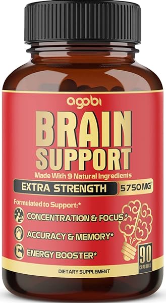 9in1 Brain Support Supplement, Equivalent to 5750mg of 9 Herbs - Concentrated Ashwagandha Root, Gotu Kola Powder, Bacopa Monnieri Powder and More - 90 Capsules - 3-Month Supply in Pakistan