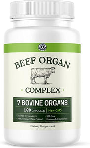 Grass fed Beef Organs Supplement Complex, 7 Beef Organs From New Zealand - Liver, Heart, Pancreas, Kidney, Lung, Spleen, and Bone Marrow - Non-GMO, Hormone & Antibiotic Free - Carnivore Diet in Pakistan