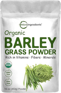 Organic Barley Grass Powder, 16 Ounces | US Grown | Rich in Vitamins, Minerals, Fibers, & Antioxidants | Superfood Greens Mix for Immune Health and Digestion Support | Non-GMO in Pakistan