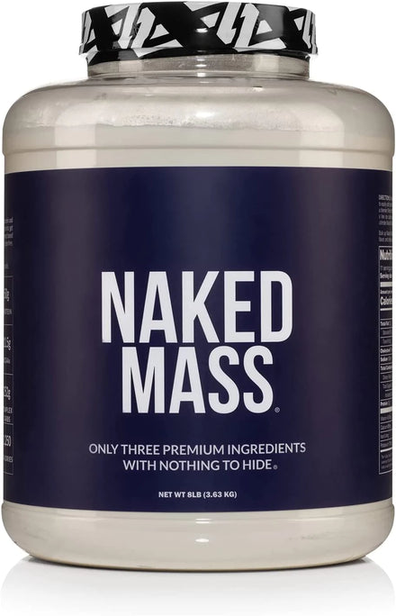 Vanilla Naked Mass - All Natural Weight Gainer Protein Powder - 8lb Bulk, GMO Free, Gluten Free & Soy Free. No Artificial Ingredients - 1,260 Calories - 11 Servings