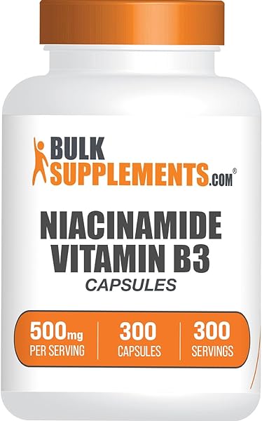 BULKSUPPLEMENTS.COM Niacinamide Capsules - Niacinamide Supplement, Vitamin B3 Supplement, Niacinamide 500mg Capsules - Niacinamide Pills for Skin Health, 1 Capsule per Serving, 300 Capsules in Pakistan in Pakistan