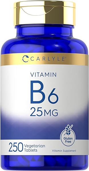 Carlyle Vitamin B6 | 25mg | 250 Tablets | Vegetarian, Non-GMO & Gluten Free Supplement in Pakistan in Pakistan