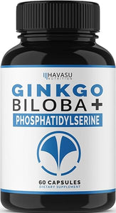 Ginkgo Biloba 120mg | Nootropic that Supports Brain Health, Mental Alertness, Memory & Focus | Energy and Focus Supplement With Ginkgo Biloba Extract and Phosphatidylserine | 60 Non-GMO Capsules in Pakistan