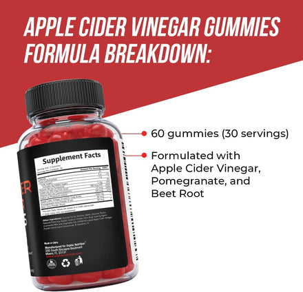 Apple Cider Gummies Support Weight Loss supplement, Energy boost Supports Digestion Detox Cleansing