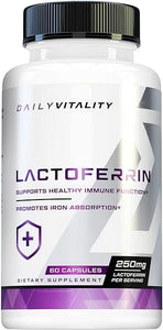 Lactoferrin 250mg Capsules - Glycoprotein Rich Colostrum Supplement for Immune Iron Absorption Support and Digestive Health - 60 Servings High-Purity Daily Colostrum Derived Pills in Pakistan