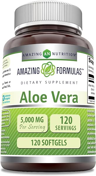 Amazing Formulas Aloe Vera 5000mg 120 Softgels Supplement | Non-GMO | Gluten Free in Pakistan