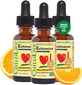 CHILDLIFE ESSENTIALS Liquid Echinacea for Kids - Immune Booster for Kids, All-Natural, Gluten-Free, Allergen-Free, Kids Echinacea Drops - Natural Orange Flavor, 1-Ounce Bottle (Pack of 3) in Pakistan