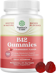 Sugar Free Vitamin B12 1000 mcg Gummies - Vegan B12 Gummies for Adults Energy Focus Immunity and Nerve Support - Vitamin B12 Gummies for Adults - Kosher Non GMO Gluten Free & Vegan (45 Servings) in Pakistan