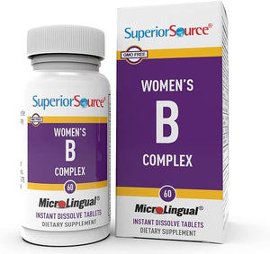Superior Source Women’s B Complex, Quick Dissolve MicroLingual Tablets, 60 Ct, B12 (1000 mcg) + B1, B2, B3, B5, B6, B7 & Folic Acid (B9), Stress, Heart & Immune Support, Increased Metabolism, Non-GMO in Pakistan