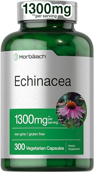 Echinacea Extract Capsules 1300mg | 300 Count | Vegan, Non-GMO, Gluten Free Supplement | by Horbaach in Pakistan in Pakistan