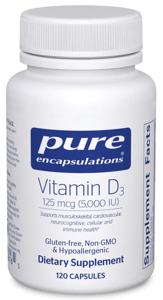 Pure Encapsulations Vitamin D3 125 mcg (5,000 IU) - Supplement to Support Bone, Joint, Breast, Heart, Colon, and Immune Health* - with Vitamin D - 120 Capsules in Pakistan