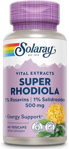 SOLARAY Super Rhodiola Root Extract 500mg | Herbal Adaptogen for Healthy Stress & Energy Support | Guaranteed Potency | Non-GMO & Vegan | 60 VegCaps in Pakistan