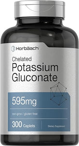 Potassium Gluconate Supplement 595mg | 300 Count | Chelated Potassium | Vegetarian, Non-GMO, Gluten Free | by Horbaach in Pakistan