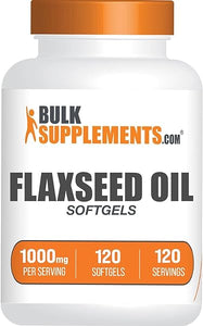 BULKSUPPLEMENTS.COM Flaxseed Oil Softgels - Omega 3 Supplement, Flaxseed Supplement, Flaxseed Oil 1000mg Softgels - Flaxseed Oil Pills, Gluten Free, 1 Softgel per Serving, 120 Softgels in Pakistan