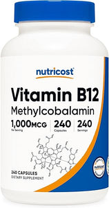 Nutricost Vitamin B12 (Methylcobalamin) 1000mcg, 240 Capsules - Vegetarian, Non-GMO & Gluten Free B12 Supplement in Pakistan