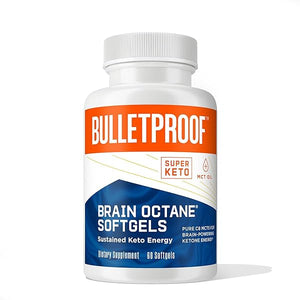 Bulletproof Brain Octane Softgels, 60 Count, Pure C8 MCT Oil for Sustained Ennergy in Pakistan