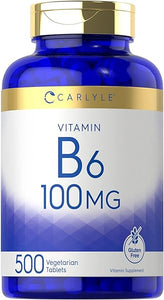 Carlyle Vitamin B6 100mg | 500 Tablets | Vegetarian, Non-GMO, Gluten Free in Pakistan