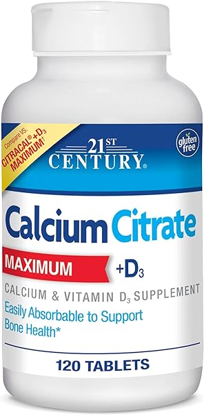 21st Century Calcium Citrate Plus D Maximum Caplets, 120 Count (27493) in Pakistan