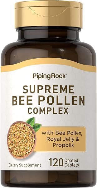 Piping Rock Bee Pollen Complex | 120 Coated Caplets | with Bee Propolis & Royal Jelly | Non-GMO, Gluten Free Supplement in Pakistan in Pakistan