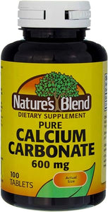 Nature's Blend Pure Calcium Carbonate 600 mg 100 Tabs (1684) in Pakistan