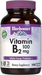 Bluebonnet Nutrition Vitamin B2 100 mg, For Cardiovascular and Nervous System Health, Soy-Free, Gluten-Free, Kosher Certified, Dairy-Free, Vegan, Non-GMO, 100 Vegetable Capsules, 100 Servings in Pakistan