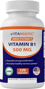 Vitamatic Vitamin B1 (Thiamine) 500mg, 120 Capsules in Pakistan
