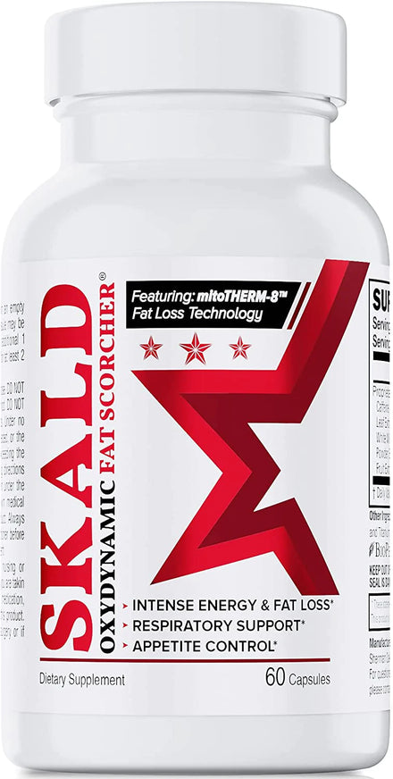 SKALD Thermogenic Fat Burner - Weight Loss Pills, Appetite Suppressant, Mood & Energy Booster with Respiratory Support - Premium Fat Burning Green Tea Extract, Juniper Berry Extract & More – 60 caps