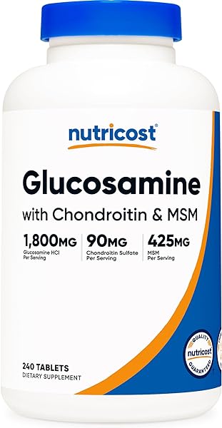 Nutricost Glucosamine 1800mg with Chondroitin & MSM, 240 Tablets, 120 Servings - Joint Support Formula - Non-GMO, Gluten Free in Pakistan