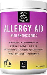 Dog Allergy Relief Chews - Skin Allergies Aid For Dogs - Vitamins Support Healthy Skin, Coat, Itching, Hot Spots, & Immunity Health - Supplement Rich In Antioxidants, Omegas, DHA and EPA 60 Soft Chews in Pakistan
