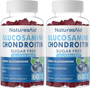 Glucosamine Chondroitin Gummies with MSM & Elderberry Extra Strength - Joint Support, Antioxidant Immune Support Supplement for Adults, Men & Women.(2 Pack) in Pakistan
