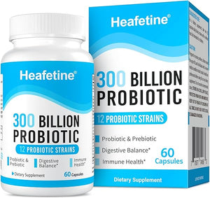 300 Billion CFUs Probiotic, Probiotics for Women Men - 12 Probiotics Strains + 3 Organic Prebiotics, Probiotics for Digestive Health & Immune, Gut Health Bloating, Shelf Stable Probiotic - 60 Capsules in Pakistan