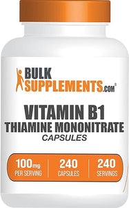 BULKSUPPLEMENTS.COM Thiamine Mononitrate Capsules - Thiamine B1 Supplement - Vitamin B1 Capsules - Thiamine 100mg - Thiamine Supplement - B1 Vitamins - 1 Capsule per Serving (240 Capsules) in Pakistan