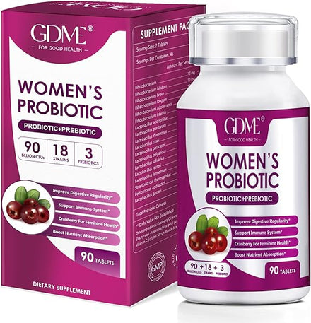 Women's Probiotics, 90 Tablets 90 Billion CFU 18 Strains, Contains Organic Prebiotic Cranberry,Probiotic Supplement for Digestion, Immunity, Women's Health, Soy Gluten Dairy Free in Pakistan